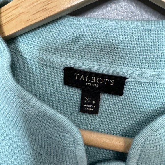 TALBOTS light blue sweater knit jacket size XLP - Picture 2 of 5